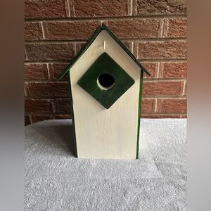 Hand Made Reclaimed Wood Birdhouse in White and Green